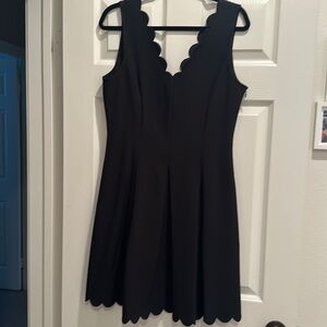 Banana Republic Black Scalloped Dress